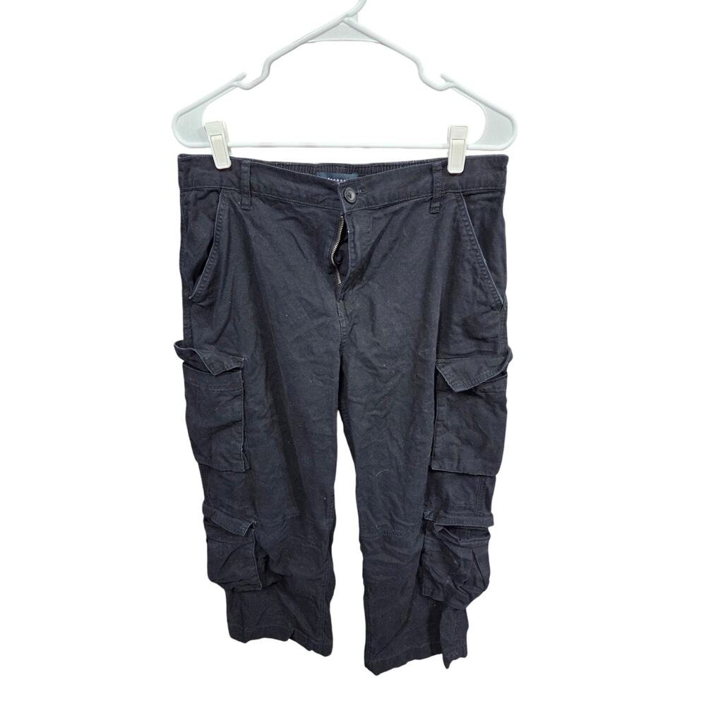 Black Cropped Cargo Pants - Aeropostale - L